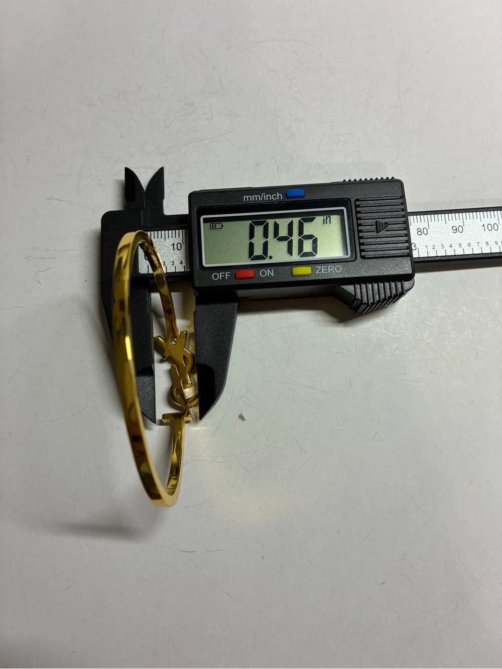 Gold Crystal YSL Script Logo Bangle - Picture 9 of 9